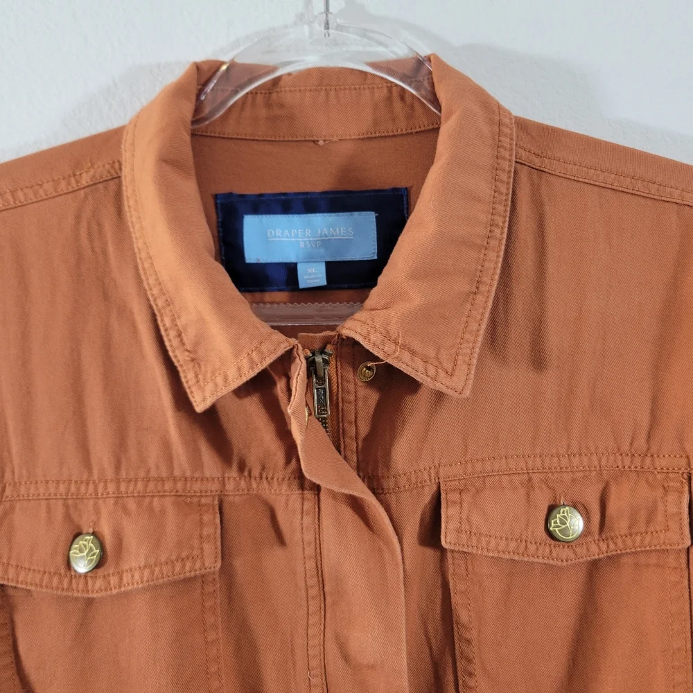 DRAPER JAMES RSVP Cinnamon casual cotton twill belted field utility jacket